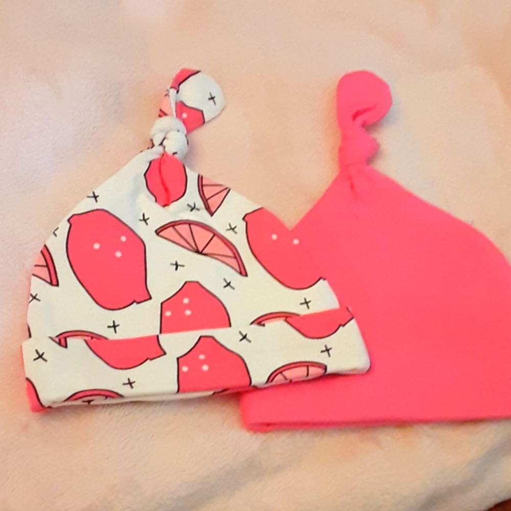 LyEn Baby newborn infant caps set 2 pink NEW …